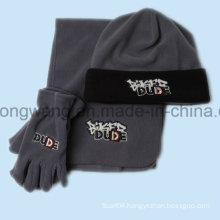 Promotion Winter Warm Lady Knitting Polar Fleece Set